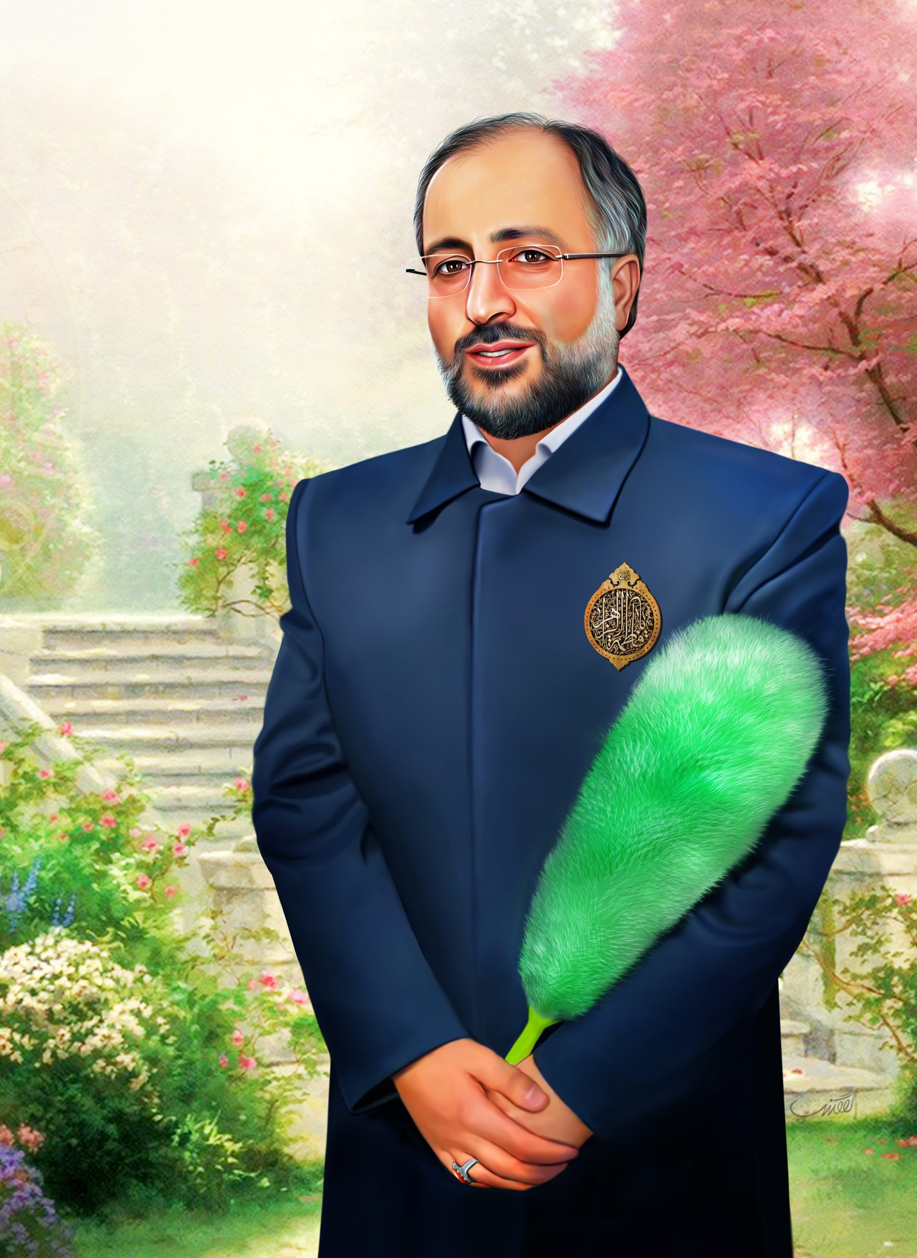 نقاشی چهره اثر استاد عباس گودرزی
